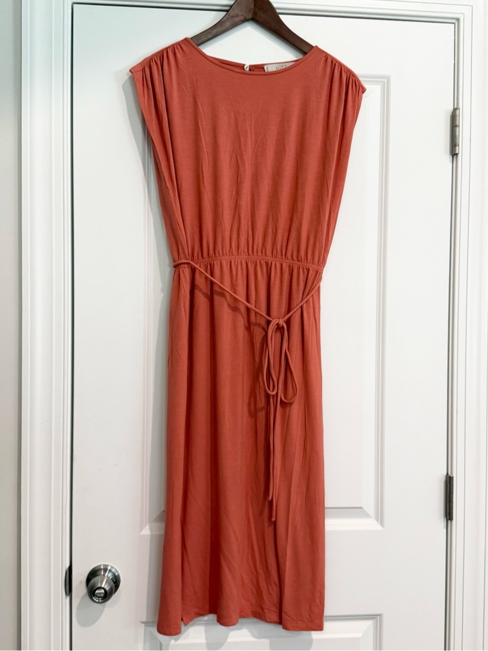 LOFT Tie-Waist Midi Dress
